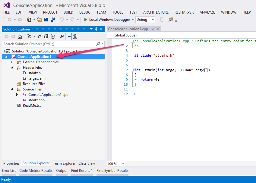 Visual Studio Screenshot